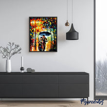 Load image into Gallery viewer, paint by numbers | Romantic couple in the Rain | advanced landscapes romance | FiguredArt