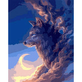 paint by numbers | Wolf and Moon | animals easy wolves | FiguredArt