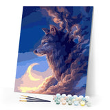 paint by numbers | Wolf and Moon | animals easy wolves | FiguredArt