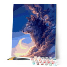Load image into Gallery viewer, paint by numbers | Wolf and Moon | animals easy wolves | FiguredArt