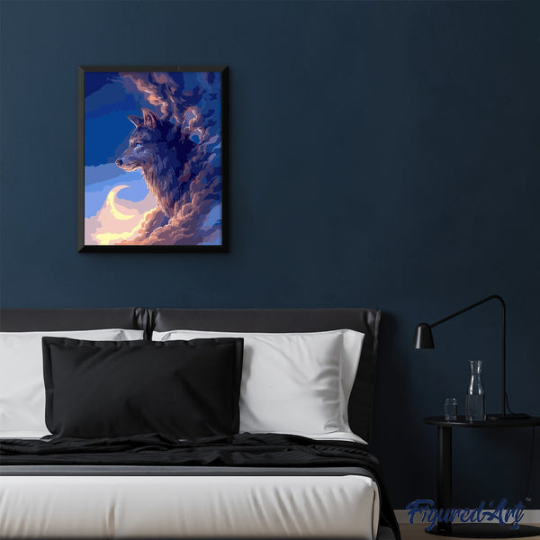 paint by numbers | Wolf and Moon | animals easy wolves | FiguredArt