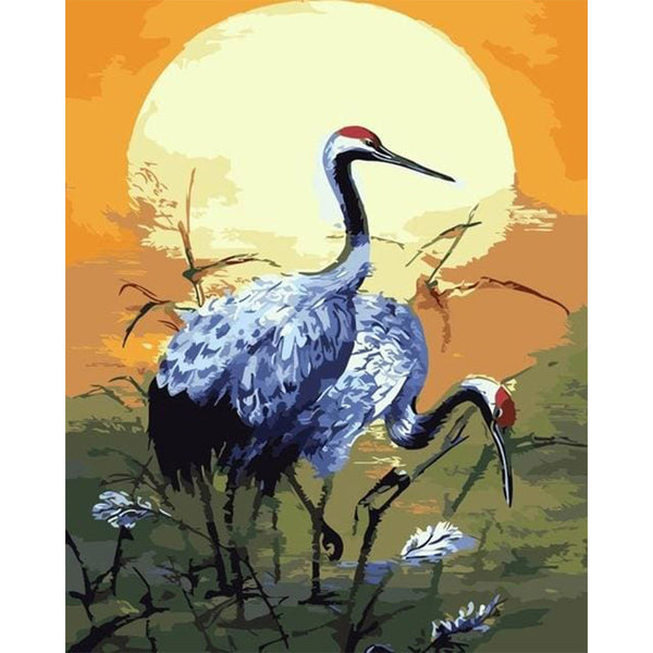 paint by numbers | Crowned cranes | animals birds cranes easy | FiguredArt
