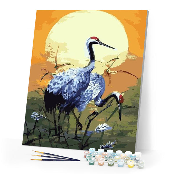 paint by numbers | Crowned cranes | animals birds cranes easy | FiguredArt