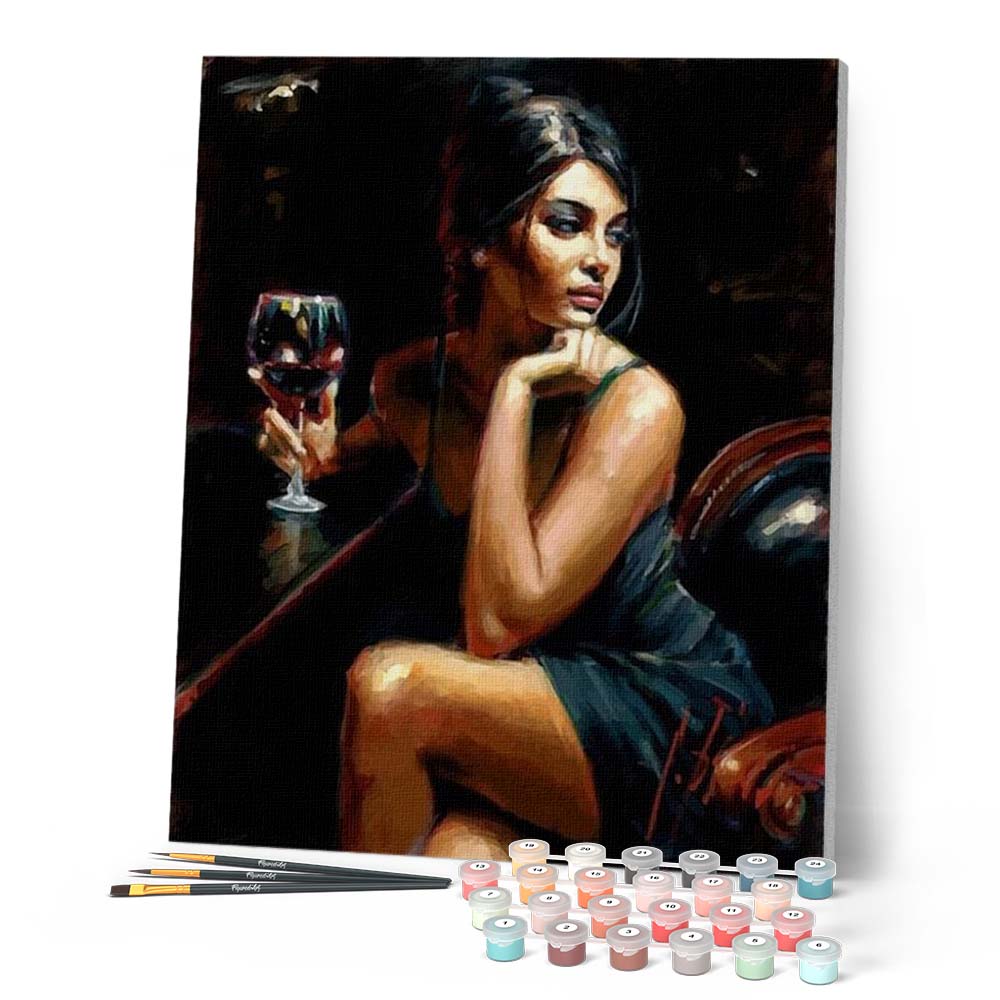 Paint by numbers - Young Woman Drinking Wine – Figured'Art