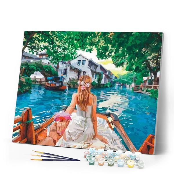 paint by numbers | Romantic Stroll Newlyweds | intermediate landscapes romance | FiguredArt