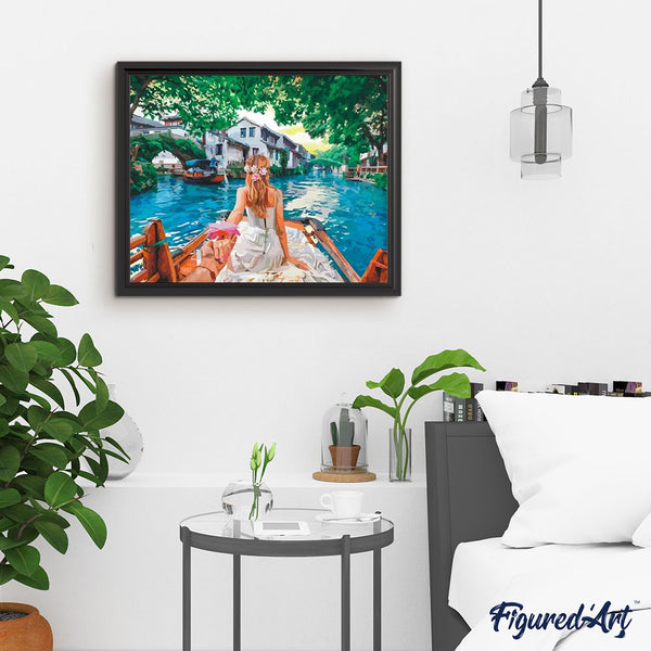 paint by numbers | Romantic Stroll Newlyweds | intermediate landscapes romance | FiguredArt