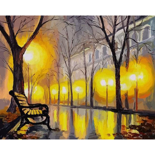 paint by numbers | Street in Winter | cities easy | FiguredArt