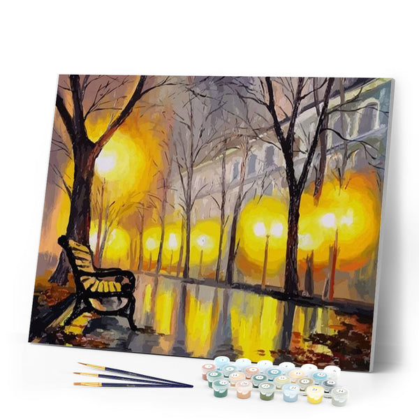 paint by numbers | Street in Winter | cities easy | FiguredArt