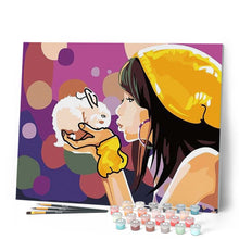 Load image into Gallery viewer, paint by numbers | Girl and Rabbit | animals easy rabbits | FiguredArt