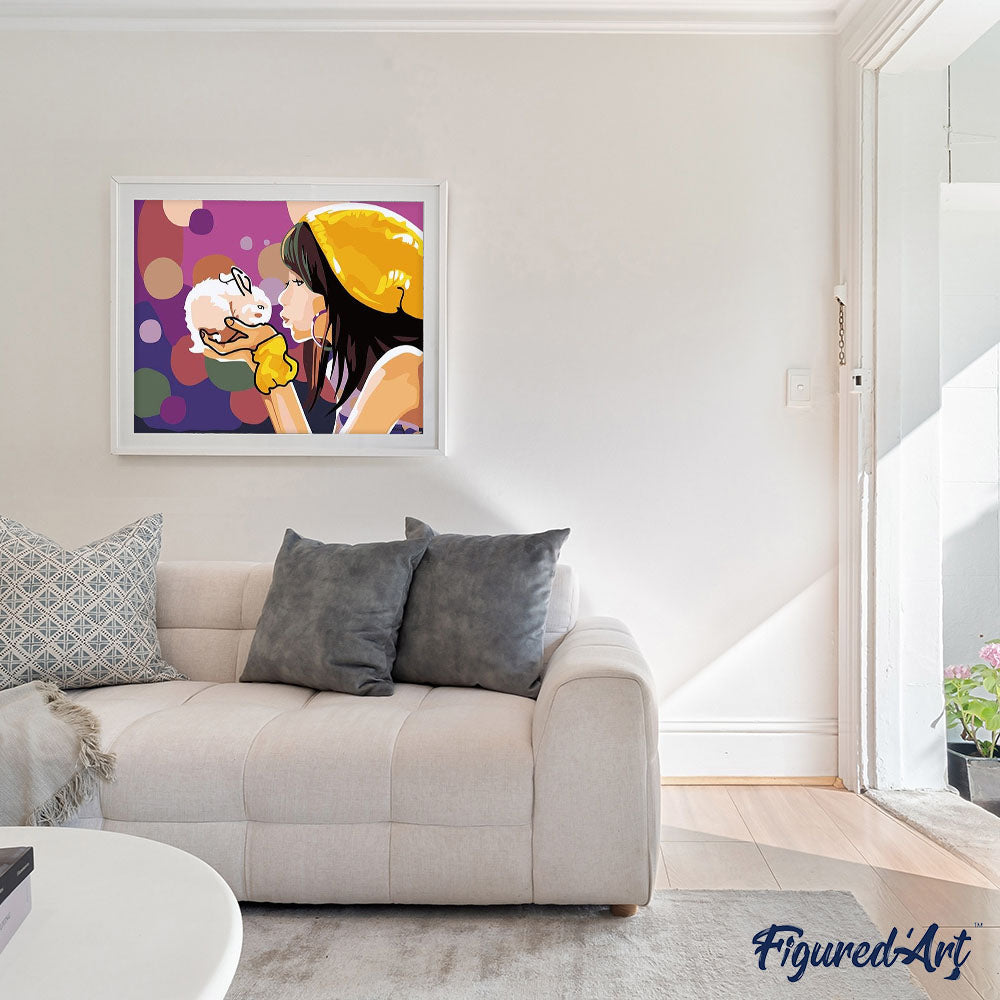 paint by numbers | Girl and Rabbit | animals easy rabbits | FiguredArt
