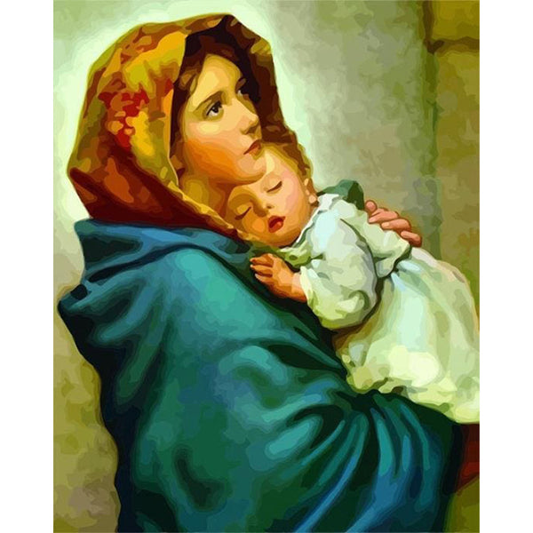 paint by numbers | Mother holding her Child | advanced religion | FiguredArt
