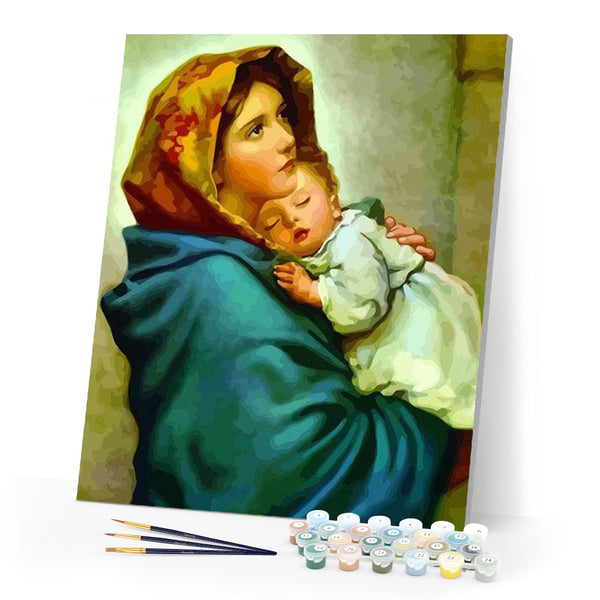 paint by numbers | Mother holding her Child | advanced religion | FiguredArt