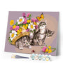 paint by numbers | Cat playing with a Butterfly | animals butterflies cats easy flowers | FiguredArt