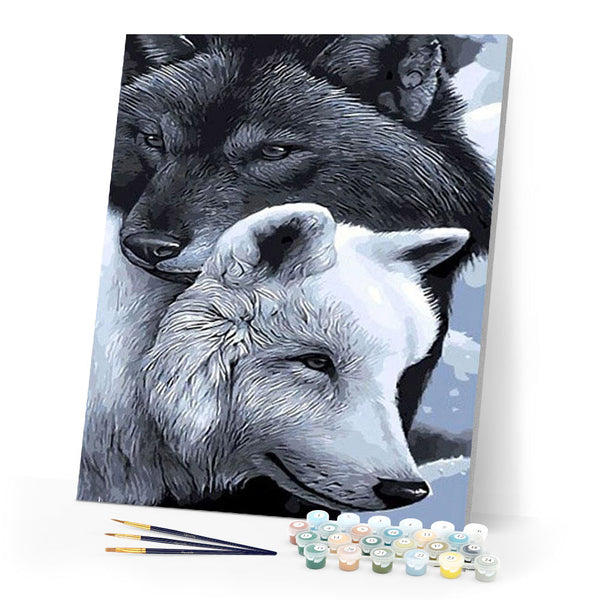paint by numbers | Black and white Wolves | advanced animals horses wolves | FiguredArt