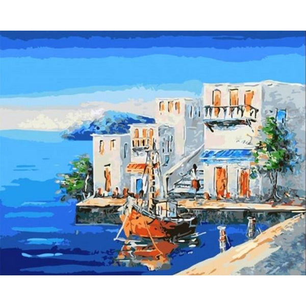 paint by numbers | Coastal House | easy landscapes ships and boats | FiguredArt