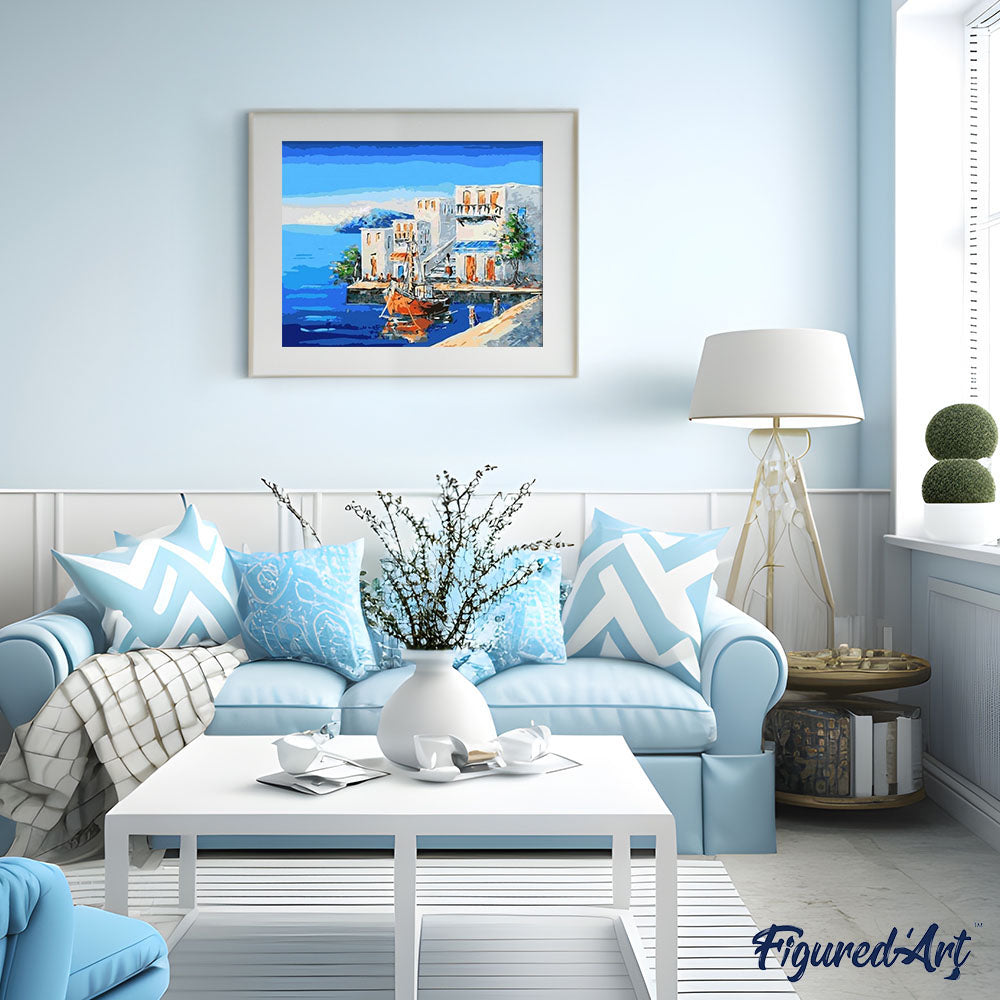 paint by numbers | Coastal House | easy landscapes ships and boats | FiguredArt