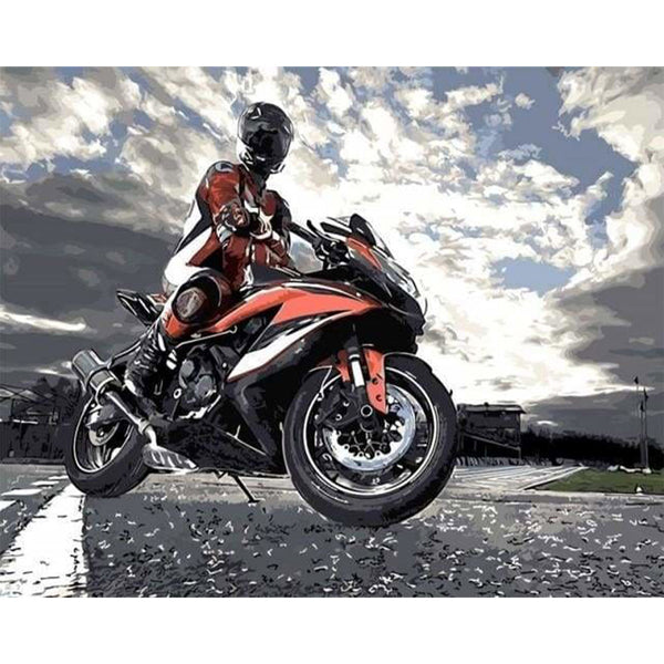 paint by numbers | Riding a motorcycle | cars and motos intermediate | FiguredArt