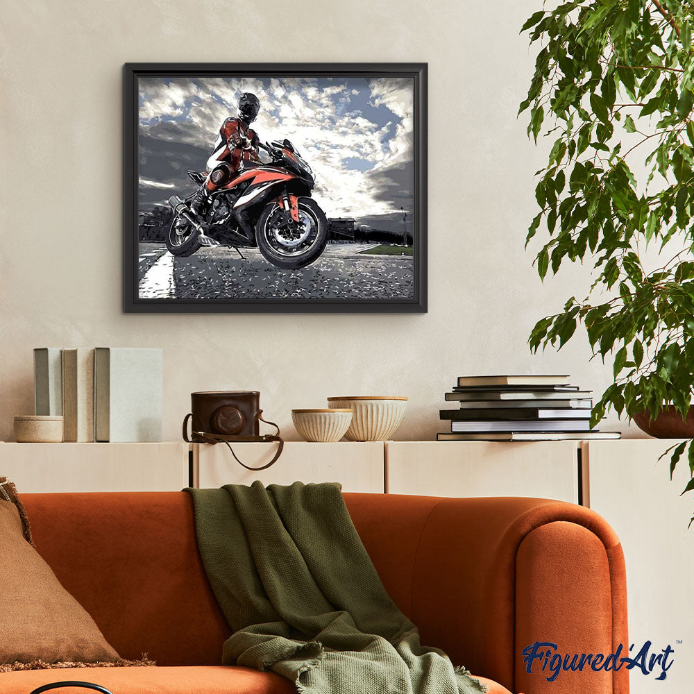 paint by numbers | Riding a motorcycle | cars and motos intermediate | FiguredArt