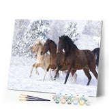 paint by numbers | Horses in the Winter snow | advanced animals horses | FiguredArt
