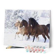 Load image into Gallery viewer, paint by numbers | Horses in the Winter snow | advanced animals horses | FiguredArt