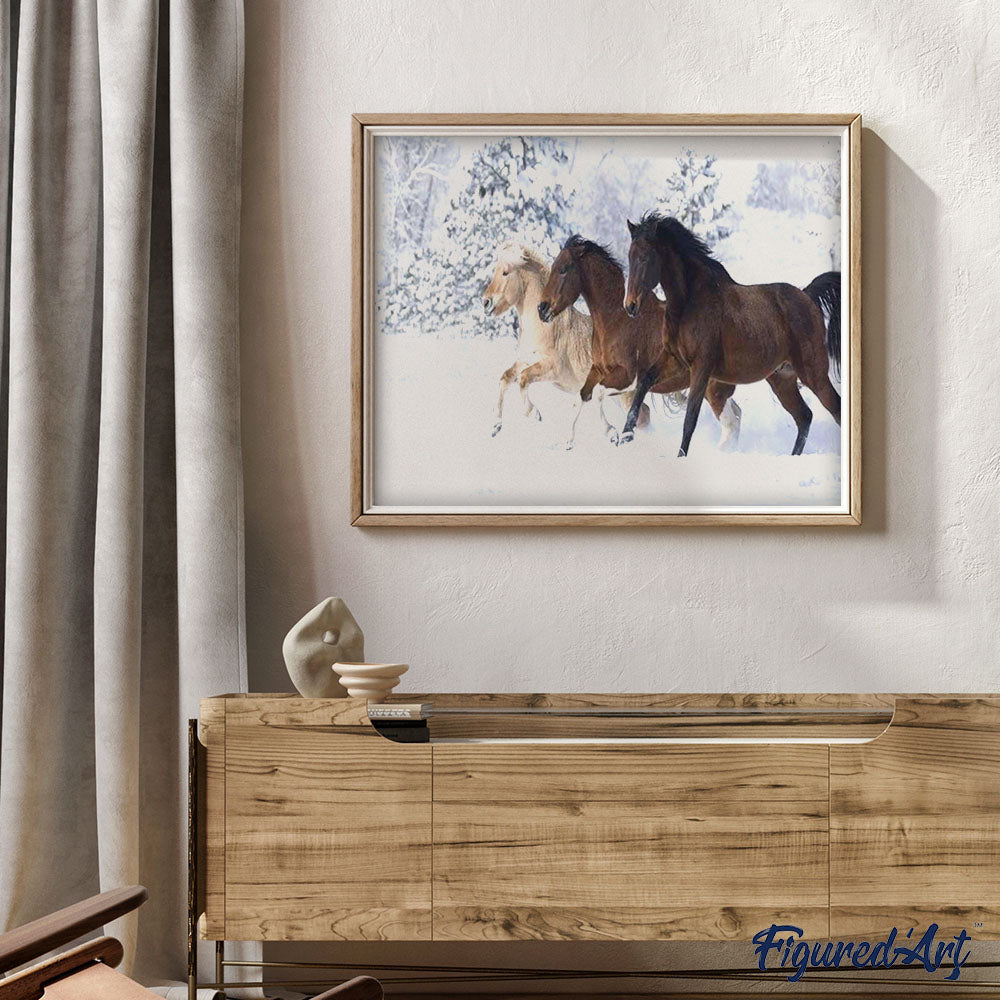 paint by numbers | Horses in the Winter snow | advanced animals horses | FiguredArt