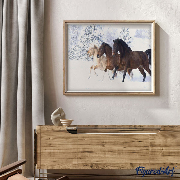 paint by numbers | Horses in the Winter snow | advanced animals horses | FiguredArt