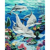 paint by numbers | Dolphin Encounter | animals dolphins intermediate | FiguredArt