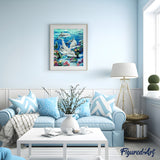 paint by numbers | Dolphin Encounter | animals dolphins intermediate | FiguredArt