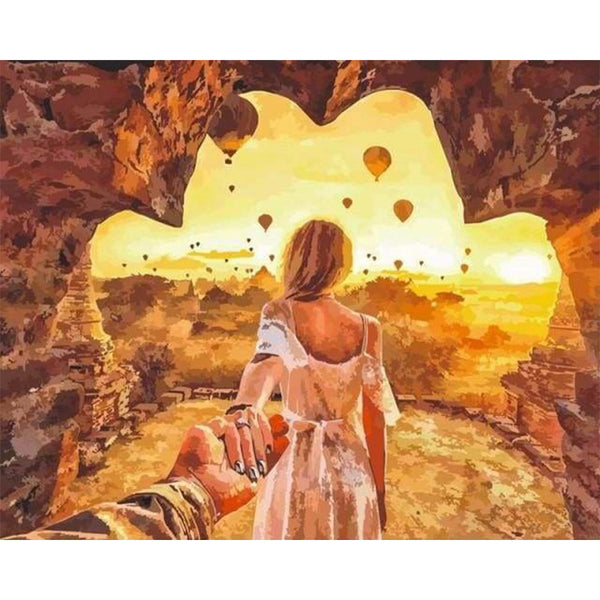 paint by numbers | Romantic Stroll Egypt | intermediate landscapes romance | FiguredArt