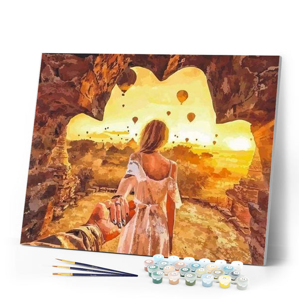 paint by numbers | Romantic Stroll Egypt | intermediate landscapes romance | FiguredArt