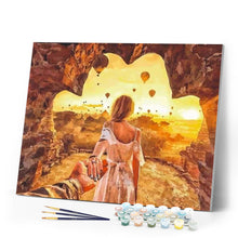 Load image into Gallery viewer, paint by numbers | Romantic Stroll Egypt | intermediate landscapes romance | FiguredArt