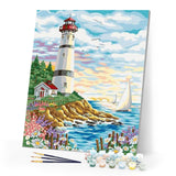 paint by numbers | Lighthouse on a beautiful Day | easy landscapes | FiguredArt