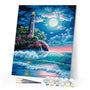 paint by numbers | Lighthouse under a full moon | intermediate landscapes | FiguredArt