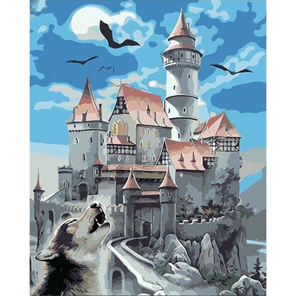 paint by numbers | Castle and Wolf | animals easy landscapes wolves | FiguredArt