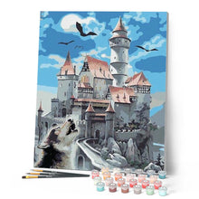 Load image into Gallery viewer, paint by numbers | Castle and Wolf | animals easy landscapes wolves | FiguredArt
