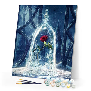 paint by numbers | Enchanted Rose Beauty and The Beast | flowers intermediate movies | FiguredArt