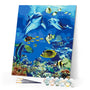 paint by numbers | Fishes and Dolphins | animals dolphins fish intermediate | FiguredArt