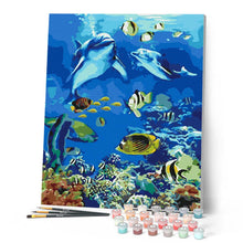 Load image into Gallery viewer, paint by numbers | Fishes and Dolphins | animals dolphins fish intermediate | FiguredArt