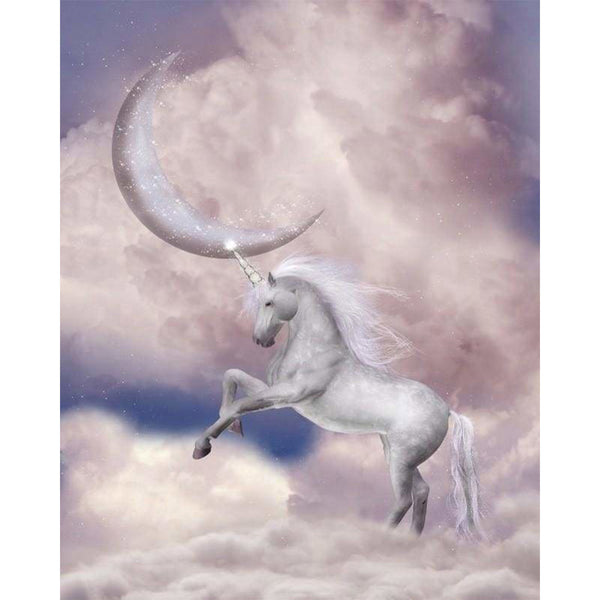 paint by numbers | Unicorn and Moon in the Sky | animals intermediate unicorns | FiguredArt