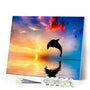 paint by numbers | Dolphin at Sunset | animals dolphins intermediate | FiguredArt