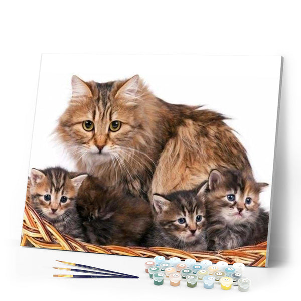 paint by numbers | Cat and kittens | advanced animals cats | FiguredArt