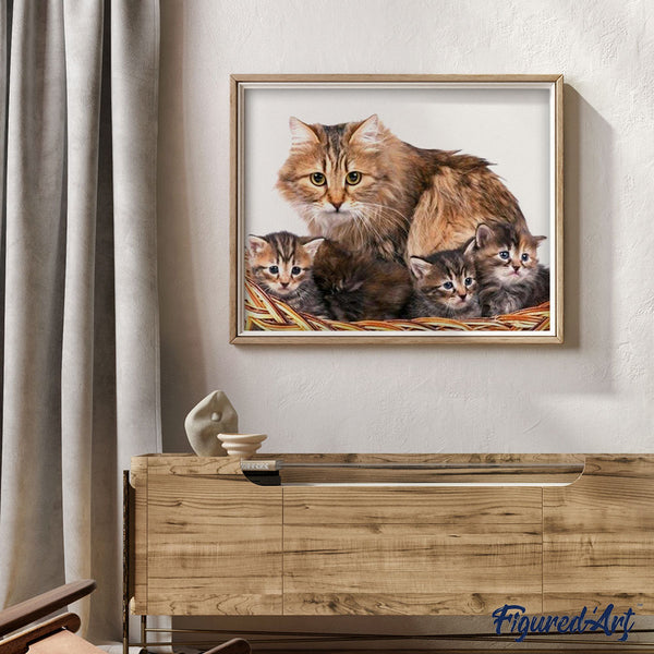 paint by numbers | Cat and kittens | advanced animals cats | FiguredArt