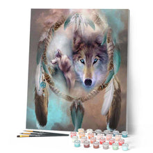 Load image into Gallery viewer, paint by numbers | Wolves and Feathers | advanced animals wolves | FiguredArt