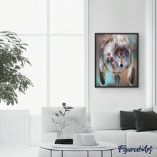 Load image into Gallery viewer, paint by numbers | Wolves and Feathers | advanced animals wolves | FiguredArt