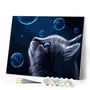 paint by numbers | Blue Cat and Bubbles | animals cats easy | FiguredArt