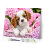 paint by numbers | Dog in the Flowery Cart | animals intermediate | FiguredArt