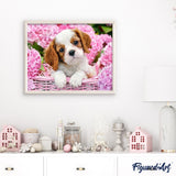 paint by numbers | Dog in the Flowery Cart | animals intermediate | FiguredArt