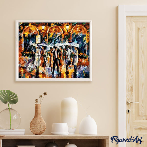 paint by numbers | Waiting for the bus in the Rain | advanced cities | FiguredArt