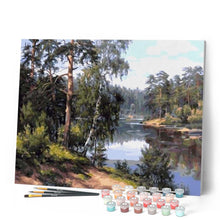Load image into Gallery viewer, paint by numbers | Near the River | advanced landscapes trees | FiguredArt