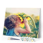 paint by numbers | Girl and Flower | flowers intermediate | FiguredArt